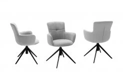 Polsterstuhl drehbar Curo | Grau Schwarz