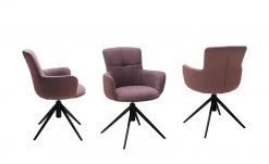 Polsterstuhl drehbar Curo | Merlot (Weinrot) Schwarz