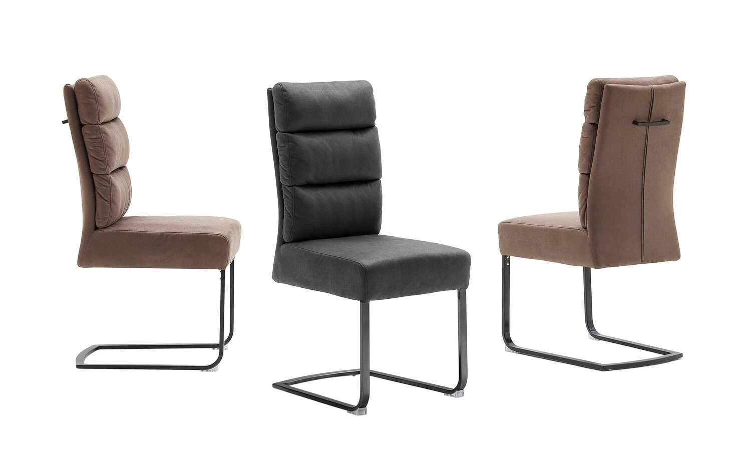 Polsterschwingstuhl Finley | Cappuccino (Braun) Schwarz