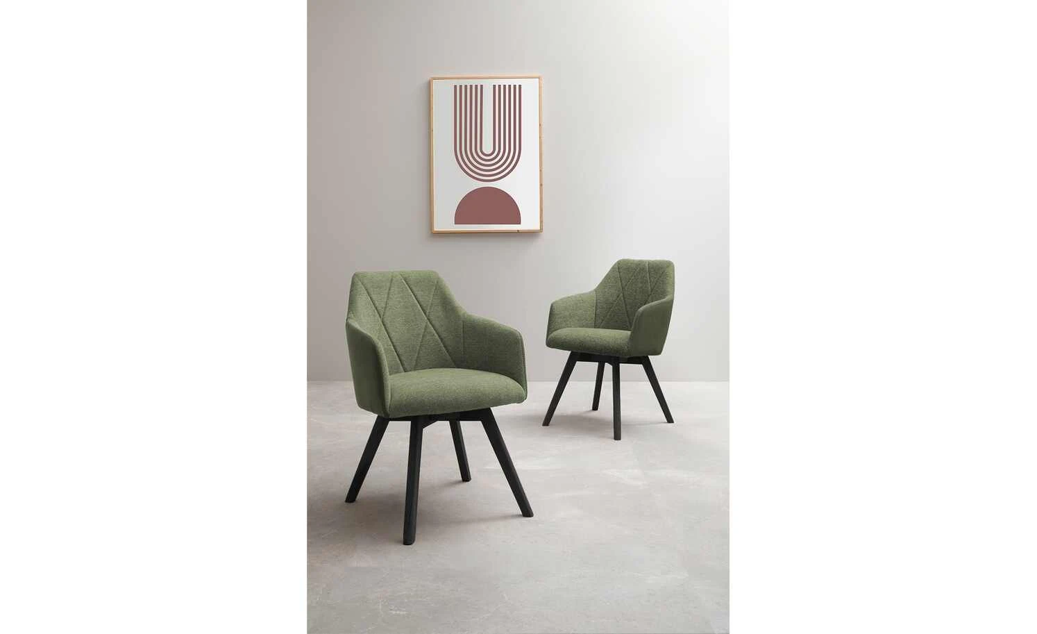 Dine + Mine Polsterstuhl Xalapa | Olivgrün Schwarz Nein