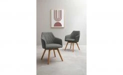 Dine + Mine Polsterstuhl Xalapa | Anthrazit Akaziefarbig Ja