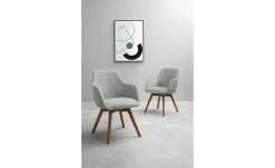 Dine + Mine Polsterstuhl Corby | Lichtgrau Wildeiche Nein