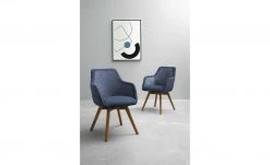Dine + Mine Polsterstuhl Corby | Nachtblau Wildeiche Nein