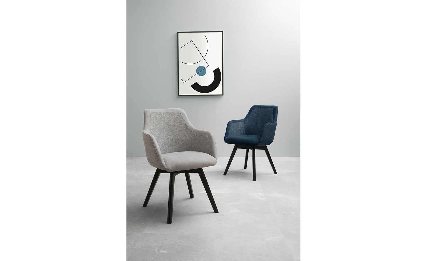 Dine + Mine Polsterstuhl Corby | Lichtgrau Schwarz Nein – Bild 2