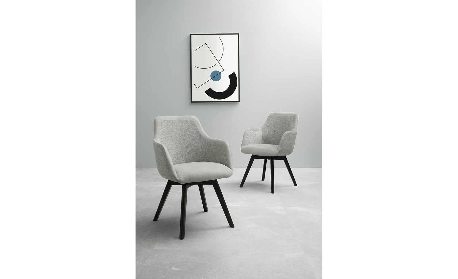 Dine + Mine Polsterstuhl Corby | Lichtgrau Schwarz Nein