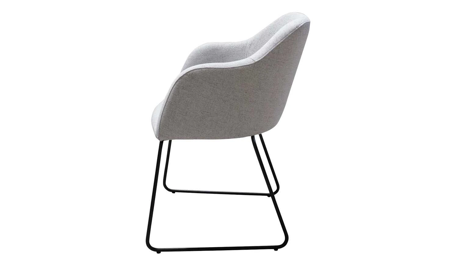 Woodford Polsterstuhl mit Armlehne Vilo | Silbergrau Kufengestell – Schwarz – Bild 3