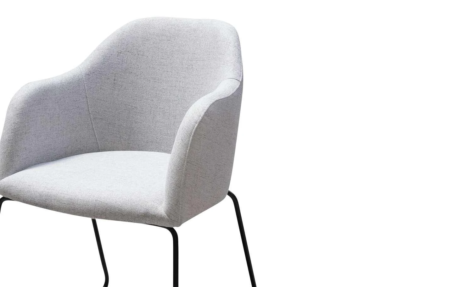 Woodford Polsterstuhl mit Armlehne Vilo | Silbergrau Kufengestell – Schwarz – Bild 4